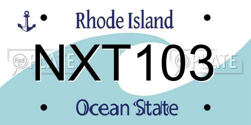 NXT103 Rhode Island License Plate