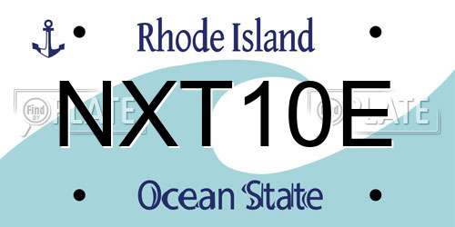 NXT10E Rhode Island License Plate