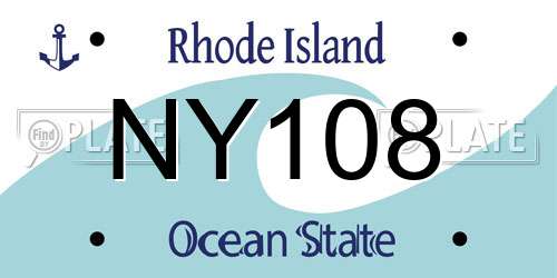 NY108 Rhode Island License Plate