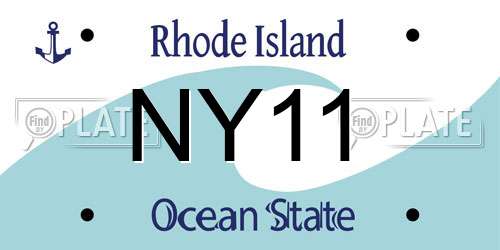NY11 Rhode Island License Plate