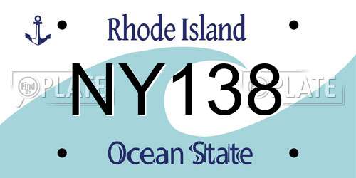 NY138 Rhode Island License Plate