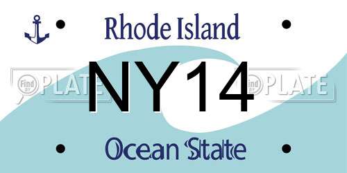 NY14 Rhode Island License Plate