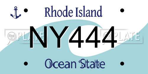 NY444 Rhode Island License Plate