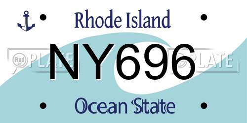 NY696 Rhode Island License Plate