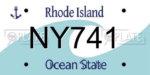 NY741 Rhode Island License Plate