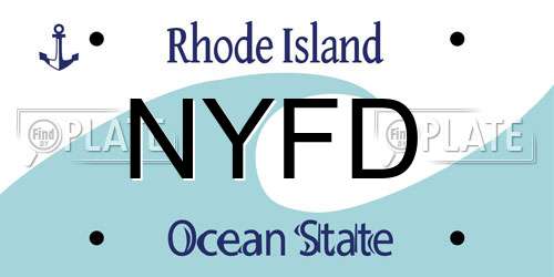 NYFD Rhode Island License Plate