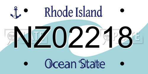 NZ02218 Rhode Island License Plate