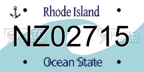NZ02715 Rhode Island License Plate