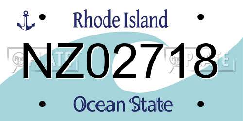 NZ02718 Rhode Island License Plate