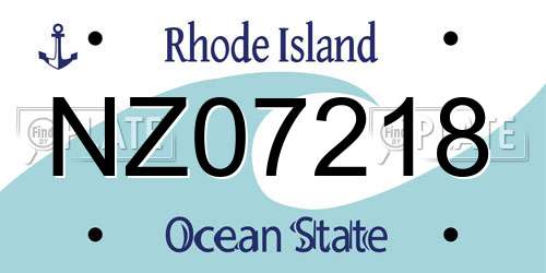 NZ07218 Rhode Island License Plate
