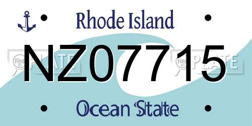 NZ07715 Rhode Island License Plate
