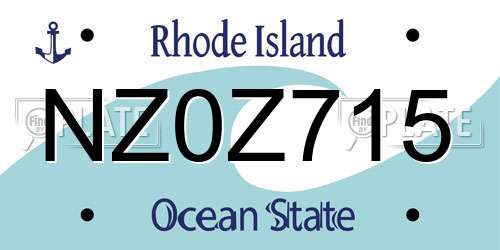 NZ0Z715 Rhode Island License Plate