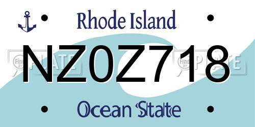 NZ0Z718 Rhode Island License Plate