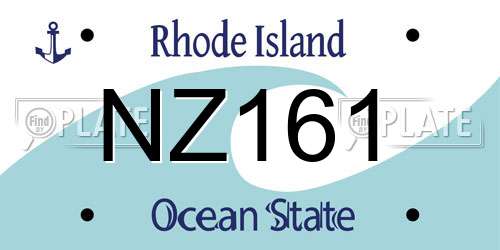 NZ161 Rhode Island License Plate