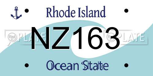 NZ163 Rhode Island License Plate