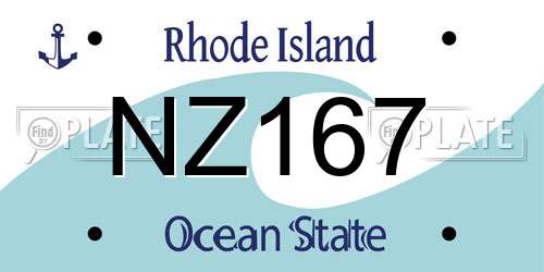 NZ167 Rhode Island License Plate