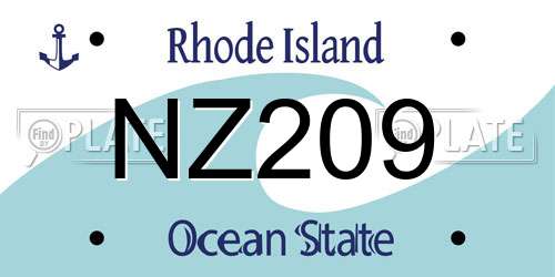 NZ209 Rhode Island License Plate