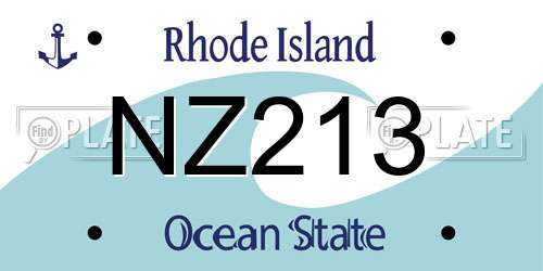 NZ213 Rhode Island License Plate