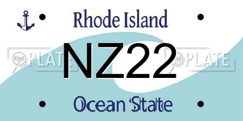 NZ22 Rhode Island License Plate