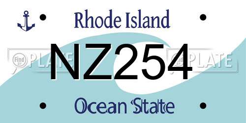 NZ254 Rhode Island License Plate