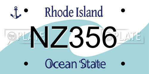 NZ356 Rhode Island License Plate