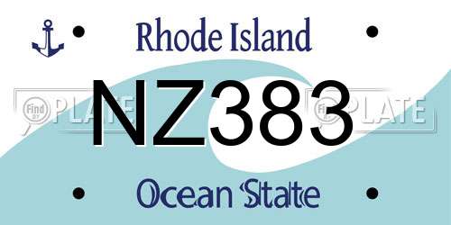 NZ383 Rhode Island License Plate
