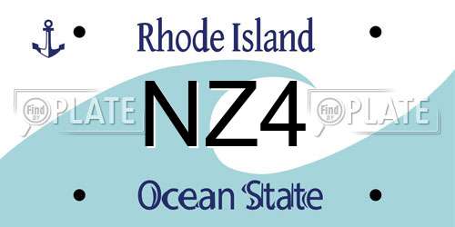 NZ4 Rhode Island License Plate