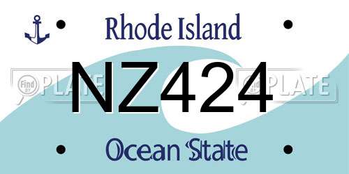 NZ424 Rhode Island License Plate
