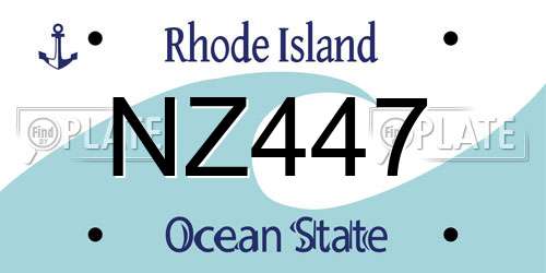 NZ447 Rhode Island License Plate