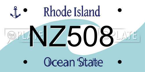 NZ508 Rhode Island License Plate