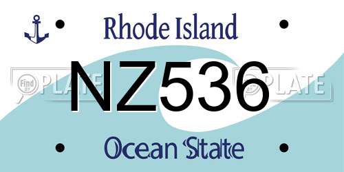 NZ536 Rhode Island License Plate