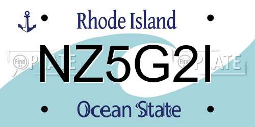 NZ5G2I Rhode Island License Plate