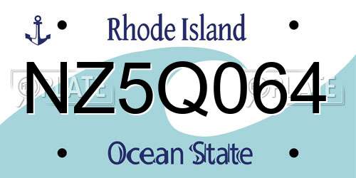 NZ5Q064 Rhode Island License Plate
