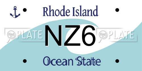 NZ6 Rhode Island License Plate