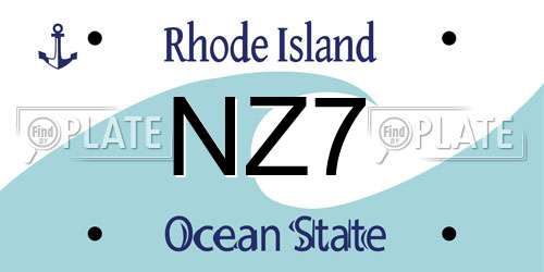 NZ7 Rhode Island License Plate