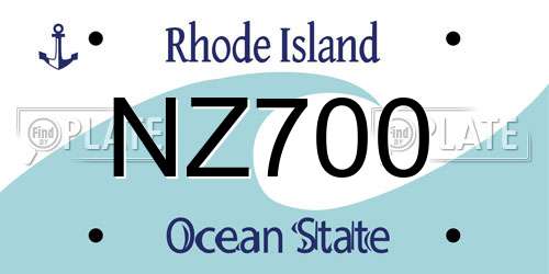 NZ700 Rhode Island License Plate