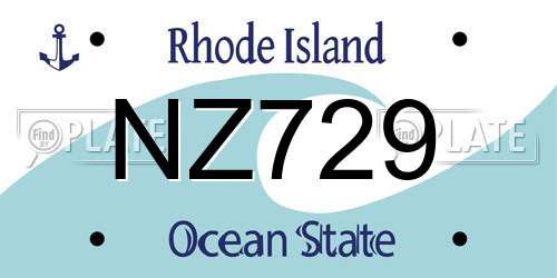 NZ729 Rhode Island License Plate