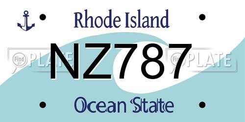 NZ787 Rhode Island License Plate