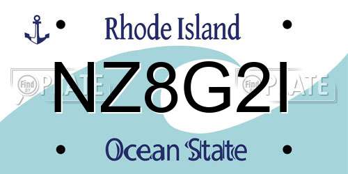 NZ8G2I Rhode Island License Plate
