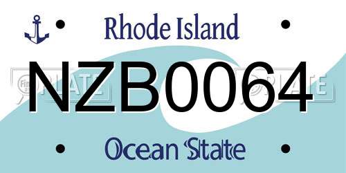 NZB0064 Rhode Island License Plate