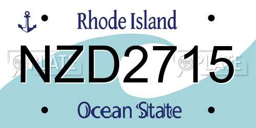 NZD2715 Rhode Island License Plate