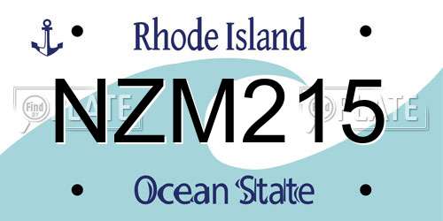 NZM215 Rhode Island License Plate