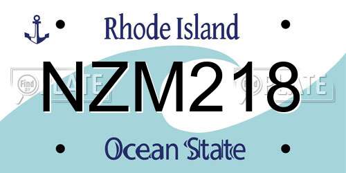 NZM218 Rhode Island License Plate