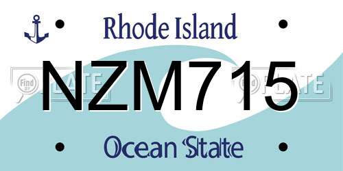 NZM715 Rhode Island License Plate