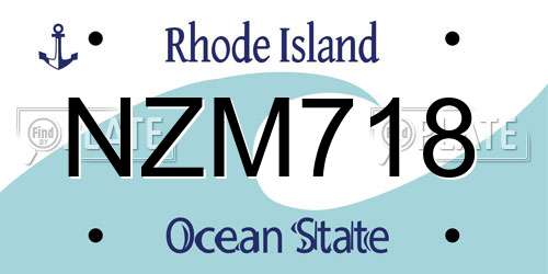 NZM718 Rhode Island License Plate