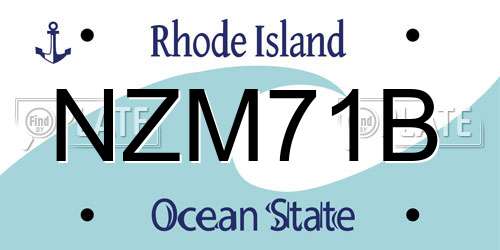 NZM71B Rhode Island License Plate