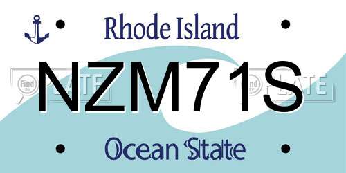 NZM71S Rhode Island License Plate