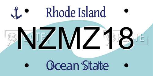 NZMZ18 Rhode Island License Plate