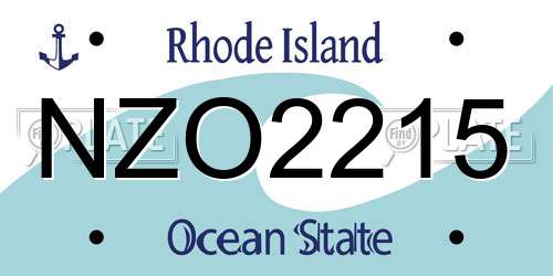 NZO2215 Rhode Island License Plate