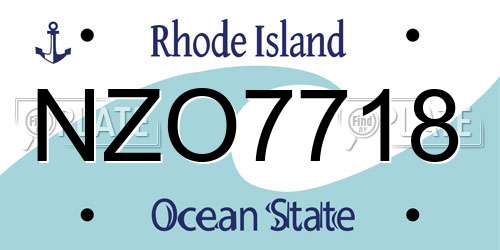 NZO7718 Rhode Island License Plate